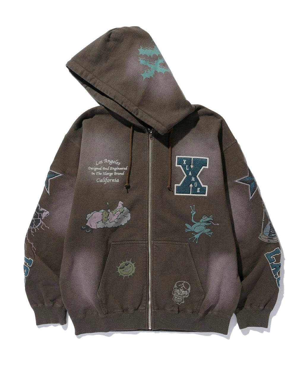MULTI LOGO ZIP THRU HOOD