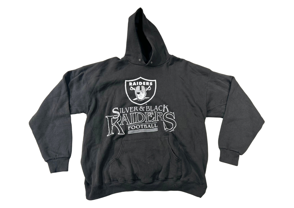 SILVER/BLACK RAIDERS FOOTBALL HOOD