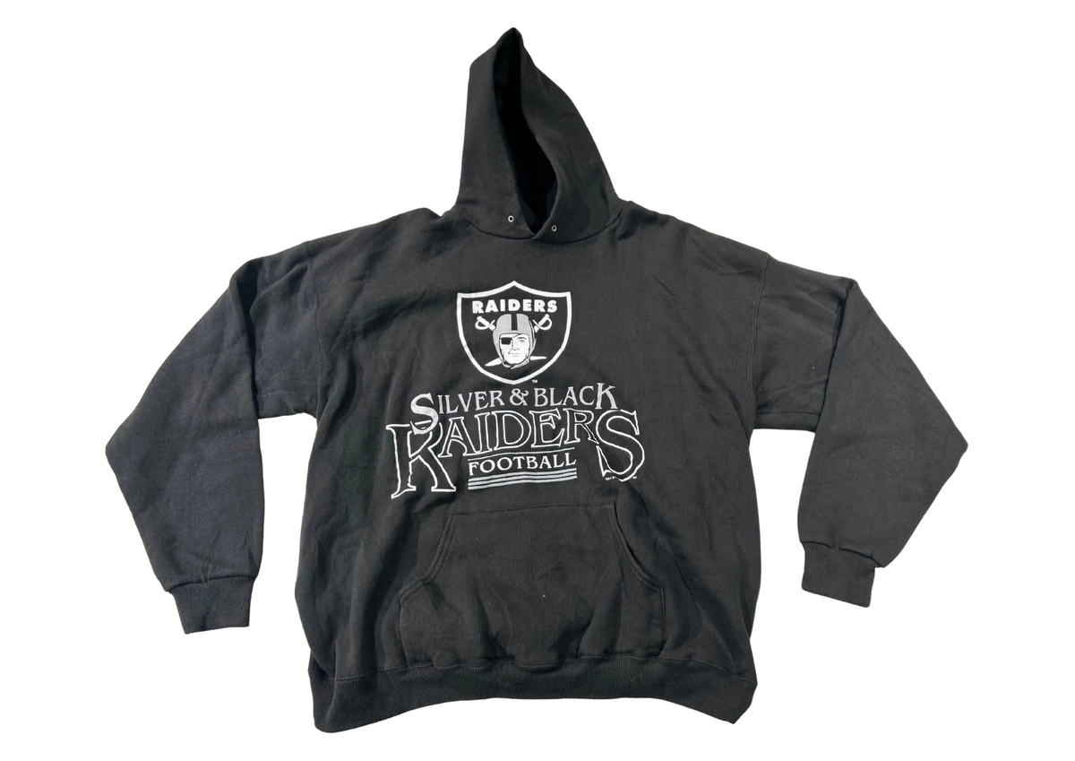SILVER/BLACK RAIDERS FOOTBALL HOOD