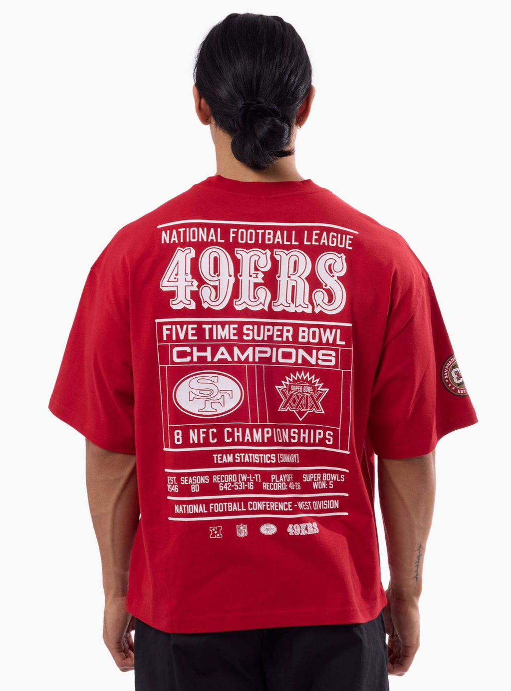 49ERS SCOREBOARD BOX FIT TEE