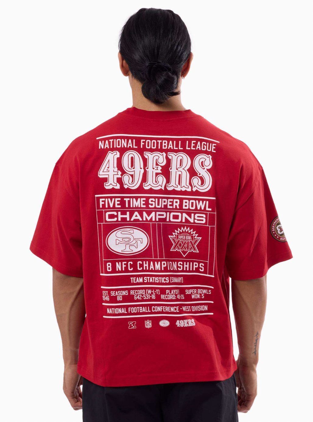 49ERS SCOREBOARD BOX FIT TEE