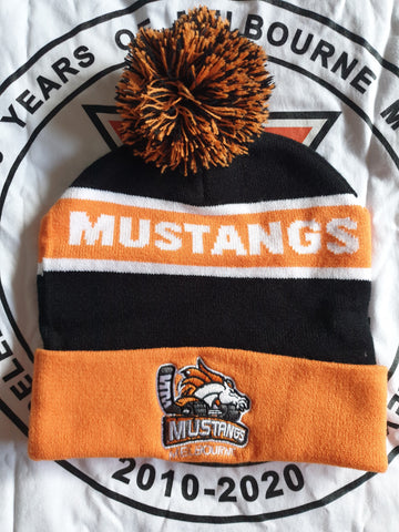 Melbourne Mustangs Black and Orange Supporter Beanie